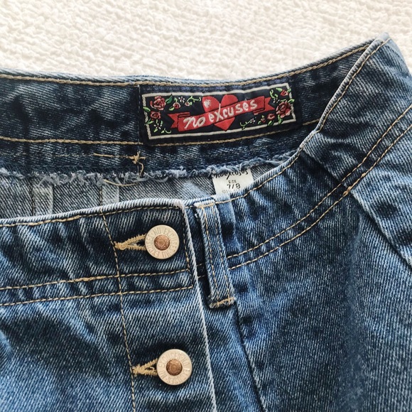 Vintage | 90’s High Waist Button Mini Skirt S XS - Picture 2 of 4